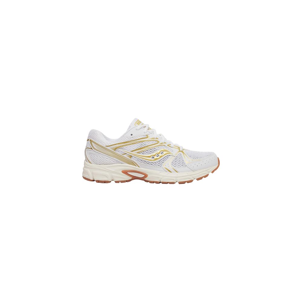 Saucony Women's Athletic Synthetic Polyurethane Leather Sneakers - White Gold