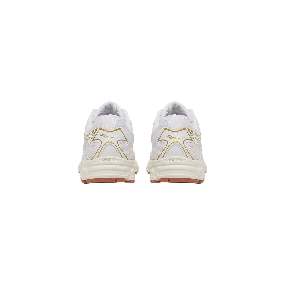 Saucony Women's Athletic Synthetic Polyurethane Leather Sneakers - White Gold