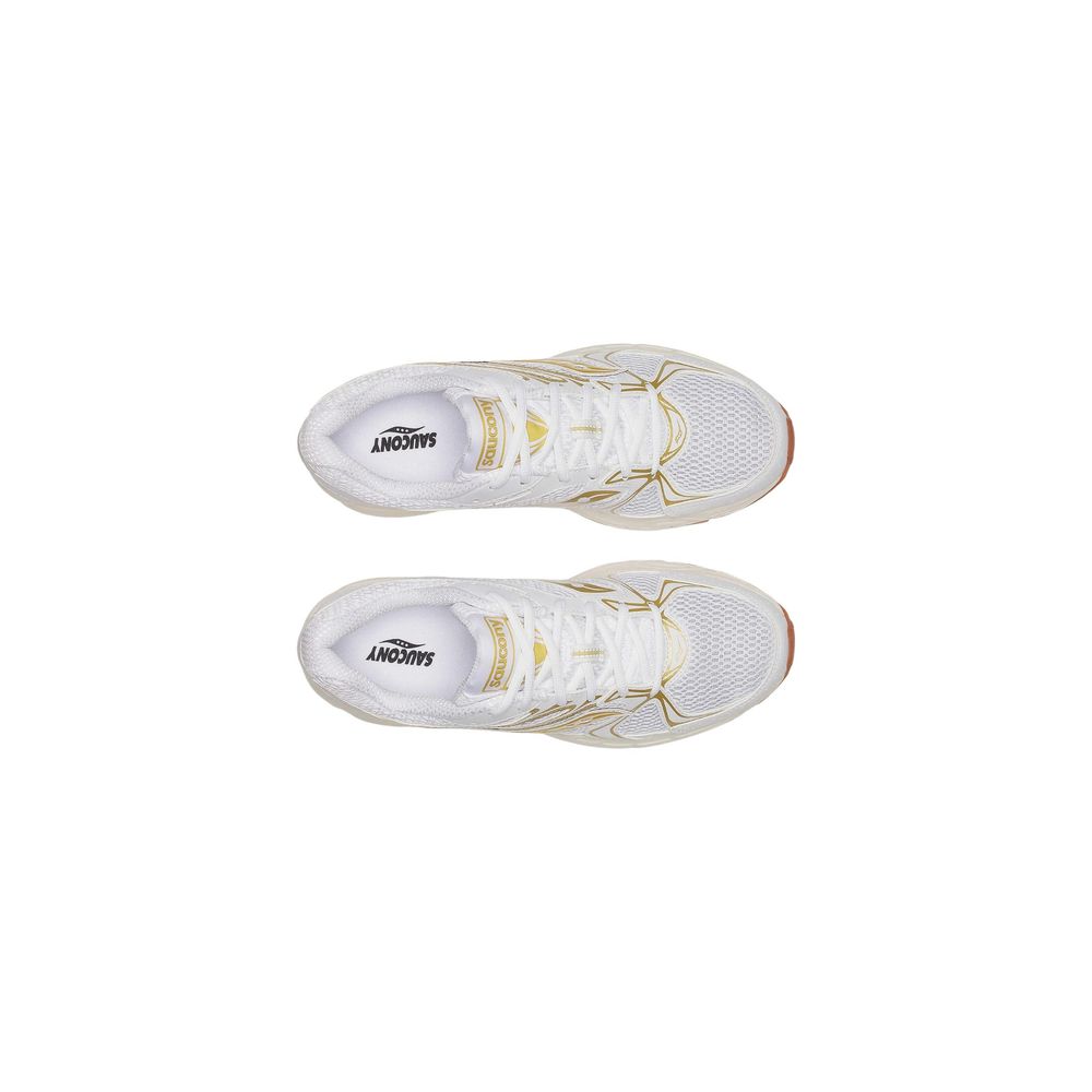 Saucony Women's Athletic Synthetic Polyurethane Leather Sneakers - White Gold