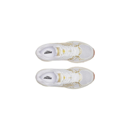 Saucony Women's Athletic Synthetic Polyurethane Leather Sneakers - White Gold