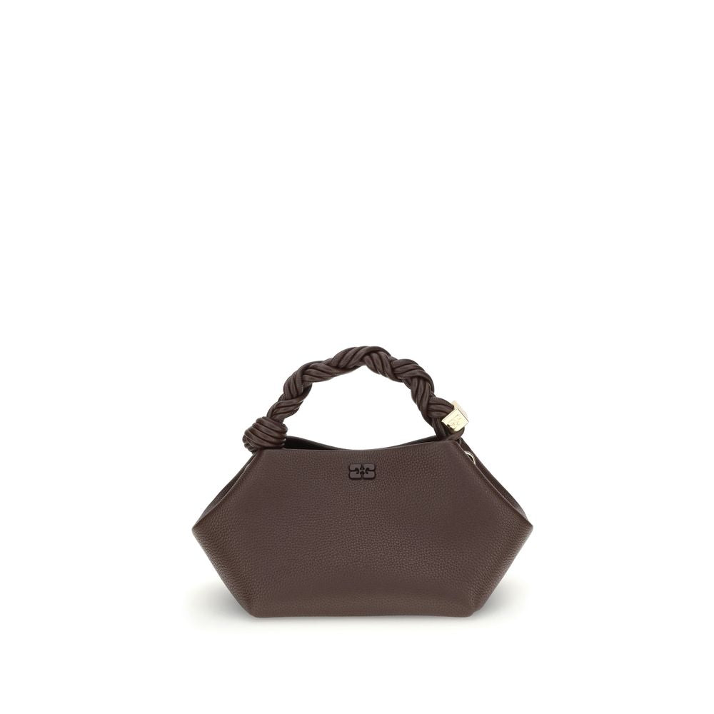 Small Handbag by Ganni for women in polyester & polyurethane brown features a refined silhouette, showcasing a secure magnetic, organized , and versatile shoulder-strap, adjustable-strap & handle for a refined finish.