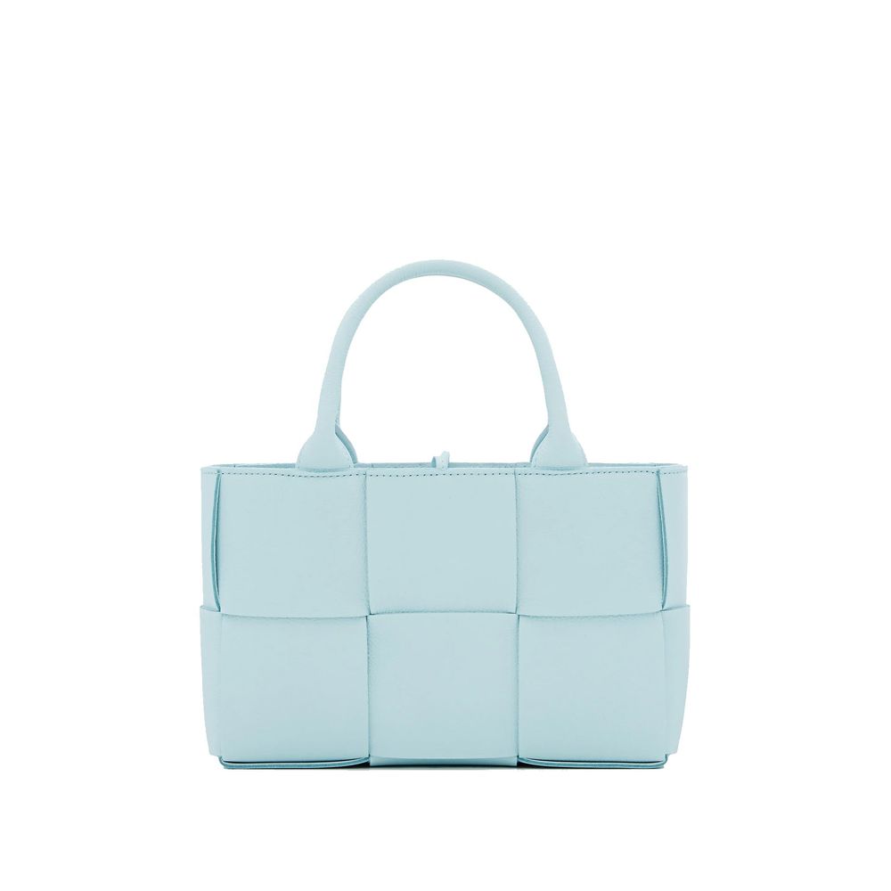 Pouch Tote Bag by Bottega Veneta for women in polyester blue & signature features an jet-set-ready silhouette, showcasing the Polyester Pouch Tote Bag design with a secure , ample , and versatile handle.