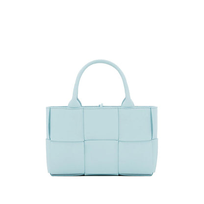 Pouch Tote Bag by Bottega Veneta for women in polyester blue & signature features an jet-set-ready silhouette, showcasing the Polyester Pouch Tote Bag design with a secure , ample , and versatile handle.