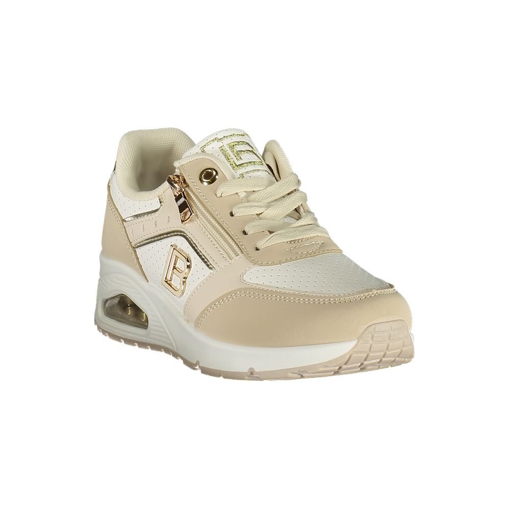 Athletic Sneakers by Laura Biagiotti for women in polyester & polyurethane beige features an architectural silhouette from the Women's Athletic Polyester & Polyurethane Sneakers collection, showcasing a architectural athletic style for a architectural look.
