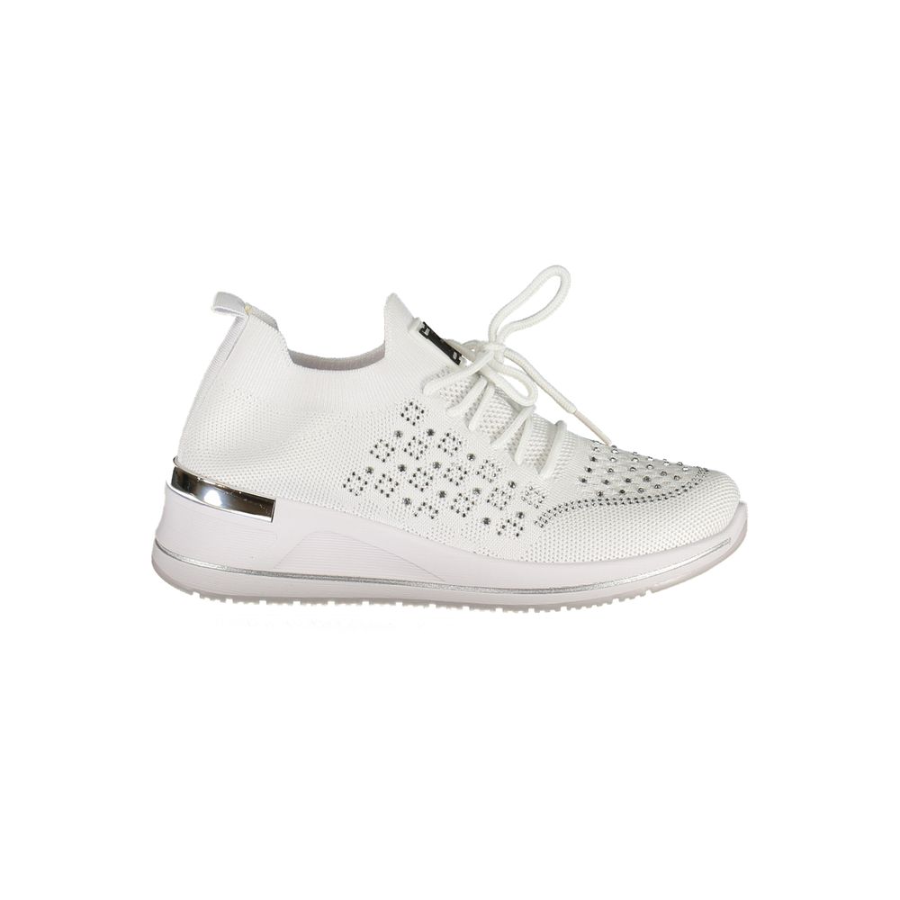 Sneakers by Laura Biagiotti for women in polyester & polyurethane white presents a sumptuous silhouette from the Grace Women's Low-Top Polyester & Polyurethane Sneakers collection, showcasing a sumptuous low-top style for an elevated aesthetic.