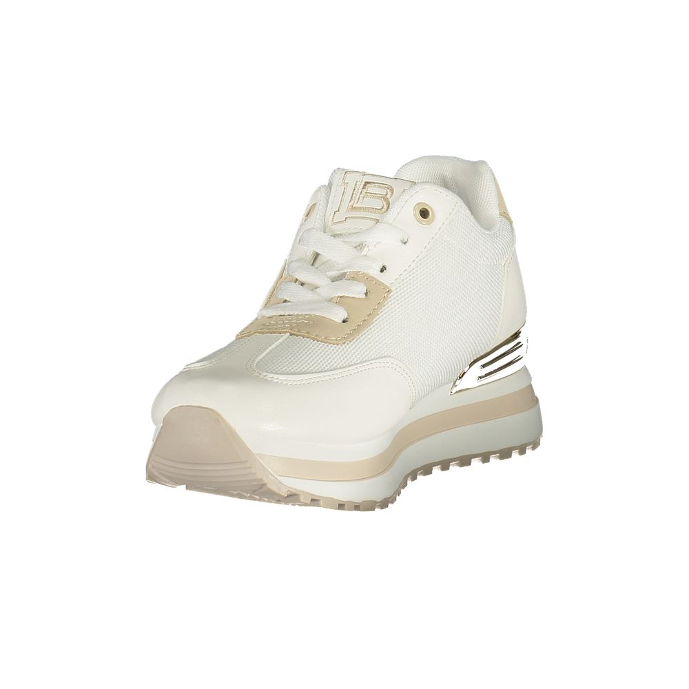 Sneakers by Laura Biagiotti for women in polyester & polyurethane white features an sumptuous design from the Women's Low-Top Polyester & Polyurethane Sneakers collection, highlighting a sumptuous low-top style for a premium, high-fashion look.