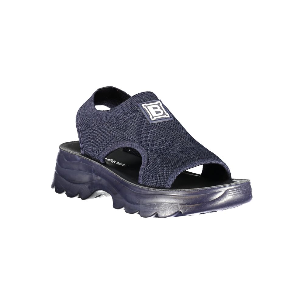 Sandals by Laura Biagiotti for women in canvas polyurethane & polyester blue features an statuesque silhouette from the Essence Grace Heart Women's Canvas Polyurethane & Polyester Sandals collection, showcasing a statuesque and elegant .
