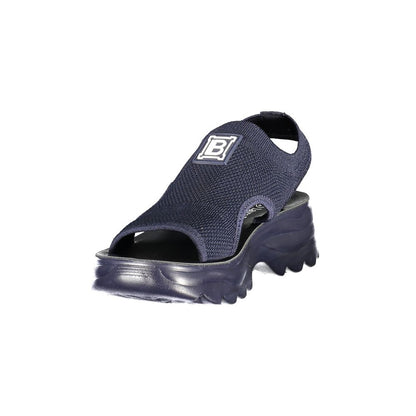 Sandals by Laura Biagiotti for women in canvas polyurethane & polyester blue presents a sculptural silhouette, showcasing the Essence Grace Heart Women's Canvas Polyurethane & Polyester Sandals design with a sculptural and for a premium look.