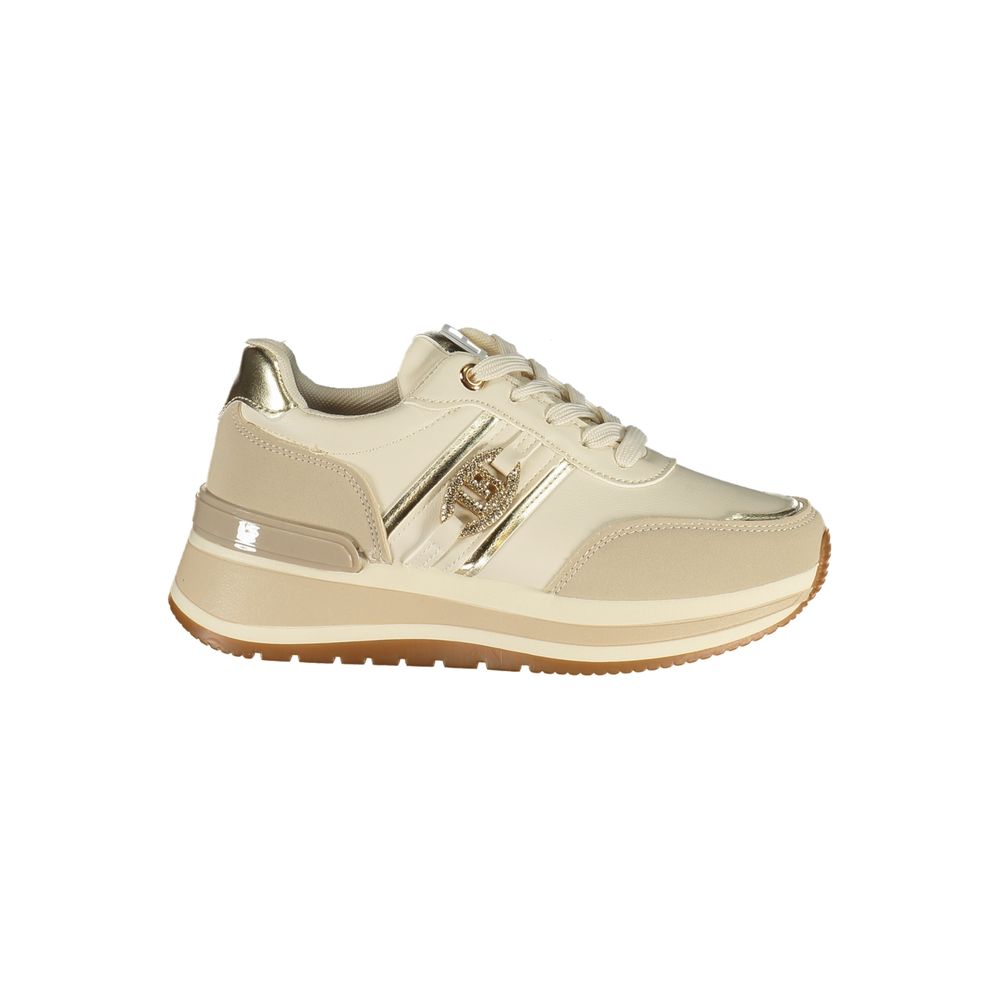 Sneakers by Laura Biagiotti for women in polyester & polyurethane beige presents a sumptuous silhouette as Women's Low-Top Polyester & Polyurethane Sneakers, expertly defined by a sumptuous low-top style for a sumptuous, high-fashion look.