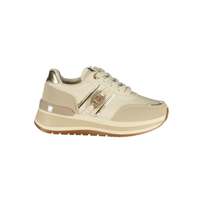 Sneakers by Laura Biagiotti for women in polyester & polyurethane beige presents a sumptuous silhouette as Women's Low-Top Polyester & Polyurethane Sneakers, expertly defined by a sumptuous low-top style for a sumptuous, high-fashion look.