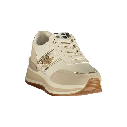 Sneakers by Laura Biagiotti for women in polyester & polyurethane beige presents a sumptuous silhouette as Women's Low-Top Polyester & Polyurethane Sneakers, expertly defined by a sumptuous low-top style for a sumptuous, high-fashion look.