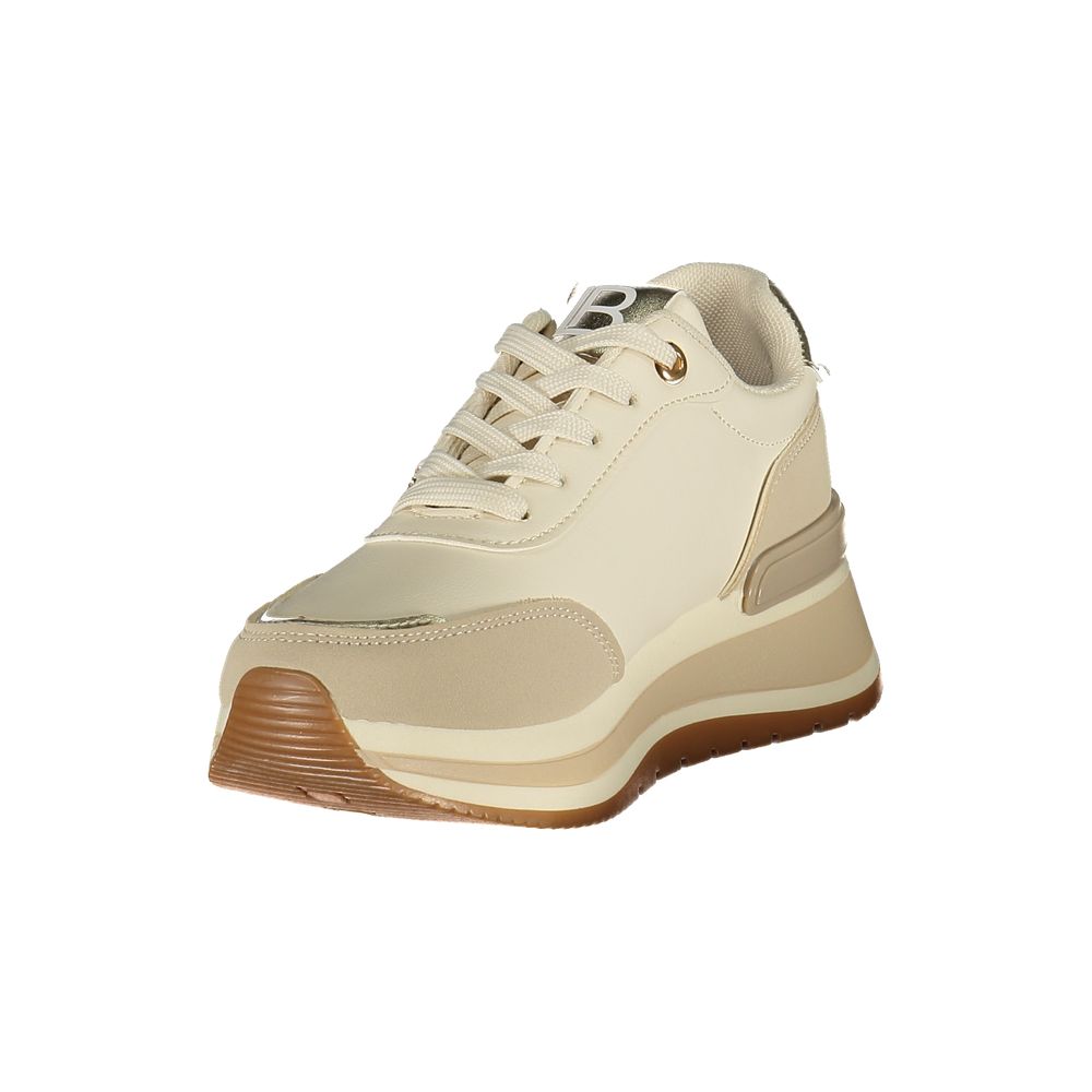Sneakers by Laura Biagiotti for women in polyester & polyurethane beige features an sumptuous silhouette, showcasing the premium Women's Low-Top Polyester & Polyurethane Sneakers in a sumptuous low-top style that offers a sumptuous finish for refined style.