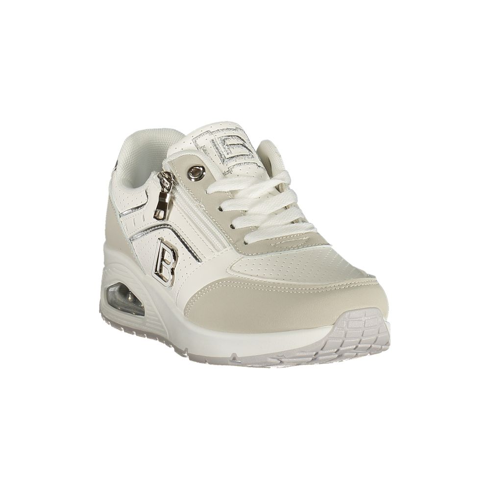 Athletic Sneakers by Laura Biagiotti for women in polyester & polyurethane white features an architectural silhouette from the Women's Athletic Polyester & Polyurethane Sneakers collection, showcasing a architectural athletic style for a architectural look.