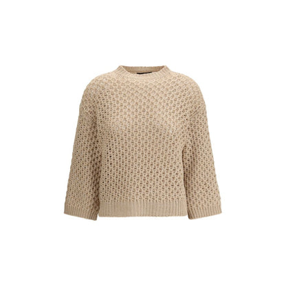 Sweatshirt by Fabiana Filippi for women in polyester capra leather & wool beige presents a smart casual silhouette, featuring a smart casual crew neckline and for a sophisticated look.