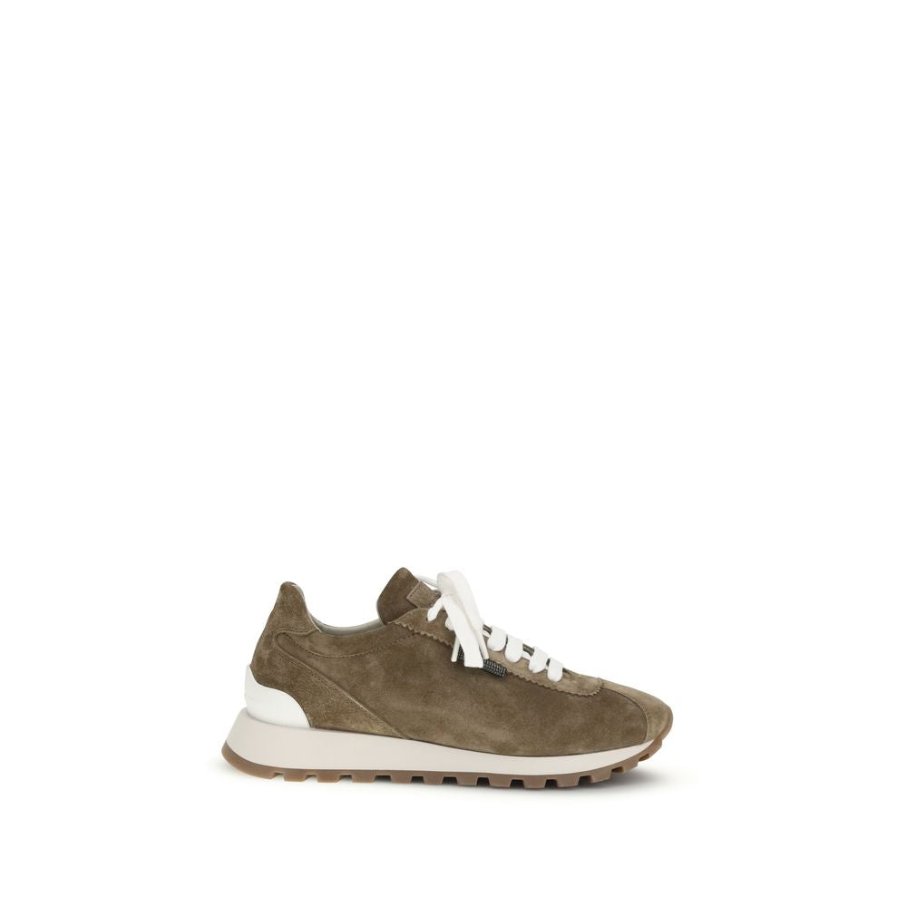 Sneakers by Brunello Cucinelli for women in bos taurus calf suede leather brown features an timeless silhouette from the Women's Fashion Bos Taurus Calf Suede Leather Sneakers collection, showcasing a signature fashion style with an timeless finish.