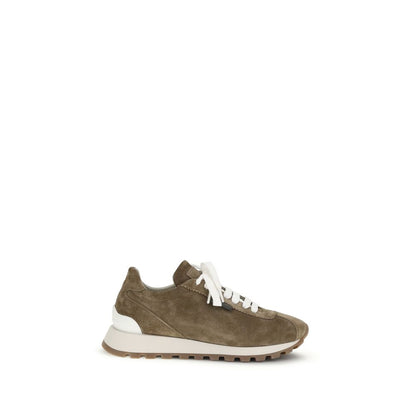 Sneakers by Brunello Cucinelli for women in bos taurus calf suede leather brown features an timeless silhouette from the Women's Fashion Bos Taurus Calf Suede Leather Sneakers collection, showcasing a signature fashion style with an timeless finish.
