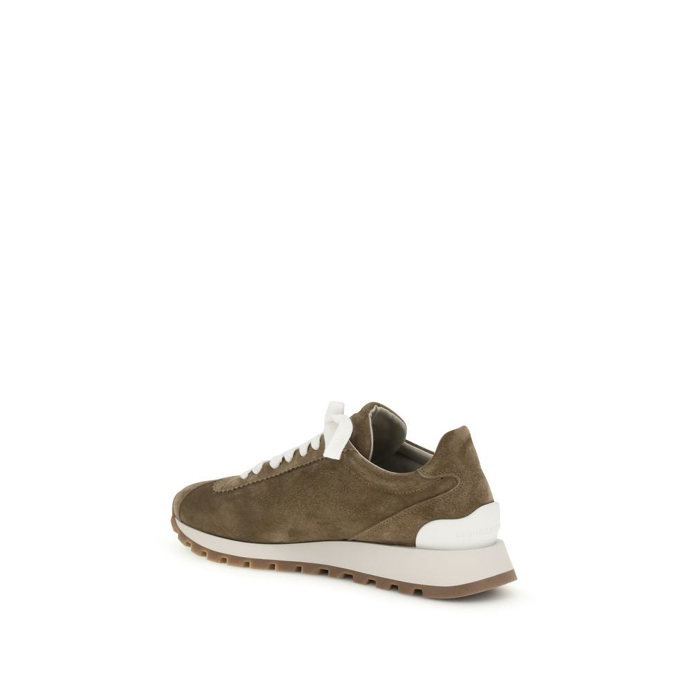 Sneakers by Brunello Cucinelli for women in bos taurus calf suede leather brown presents a on trend silhouette from the Women's Fashion Bos Taurus Calf Suede Leather Sneakers collection, showcasing a on trend fashion style for an elevated aesthetic.