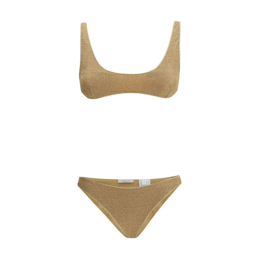 One-Piece Swimsuit by Oséree for women in polyamide gold & patterned showcases a captivating silhouette, artfully capturing the essence of the captivating Women's Polyamide One-Piece Swimsuit design for a sophisticated look.