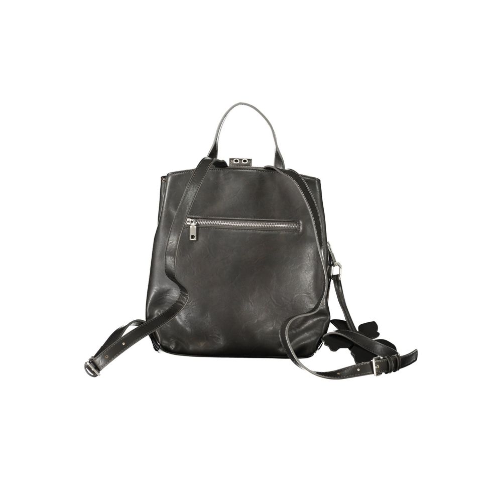 Backpack by Desigual for women in polyurethane canvas black & patterned features a stately Zaino Polyurethane Canvas Backpack design, showcasing a secure , ample , and versatile backpack-strap for a stately finish.