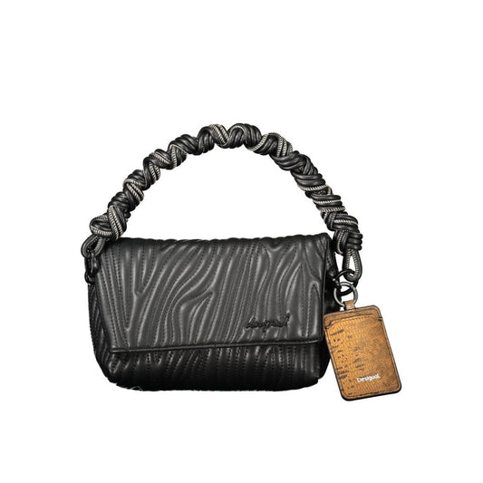 Handbag by Desigual for women in polyurethane canvas black features a ornamental silhouette, showcasing a secure , ample , and ornamental for a sophisticated look.