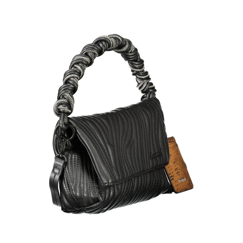 Handbag by Desigual for women in polyurethane canvas black presents a ornamental silhouette, showcasing a secure , ample , and versatile for a ornamental finish.