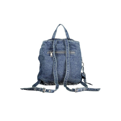 Backpack by Desigual for women in poly cotton blend blue showcases an architectural Poly Cotton Blend Backpack design, featuring a secure , ample , and architectural backpack-strap for a sophisticated look.