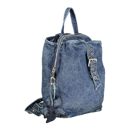 Backpack by Desigual for women in poly cotton blend blue features a architectural Poly Cotton Blend Backpack design with a secure , ample , and versatile backpack-strap for a architectural finish.