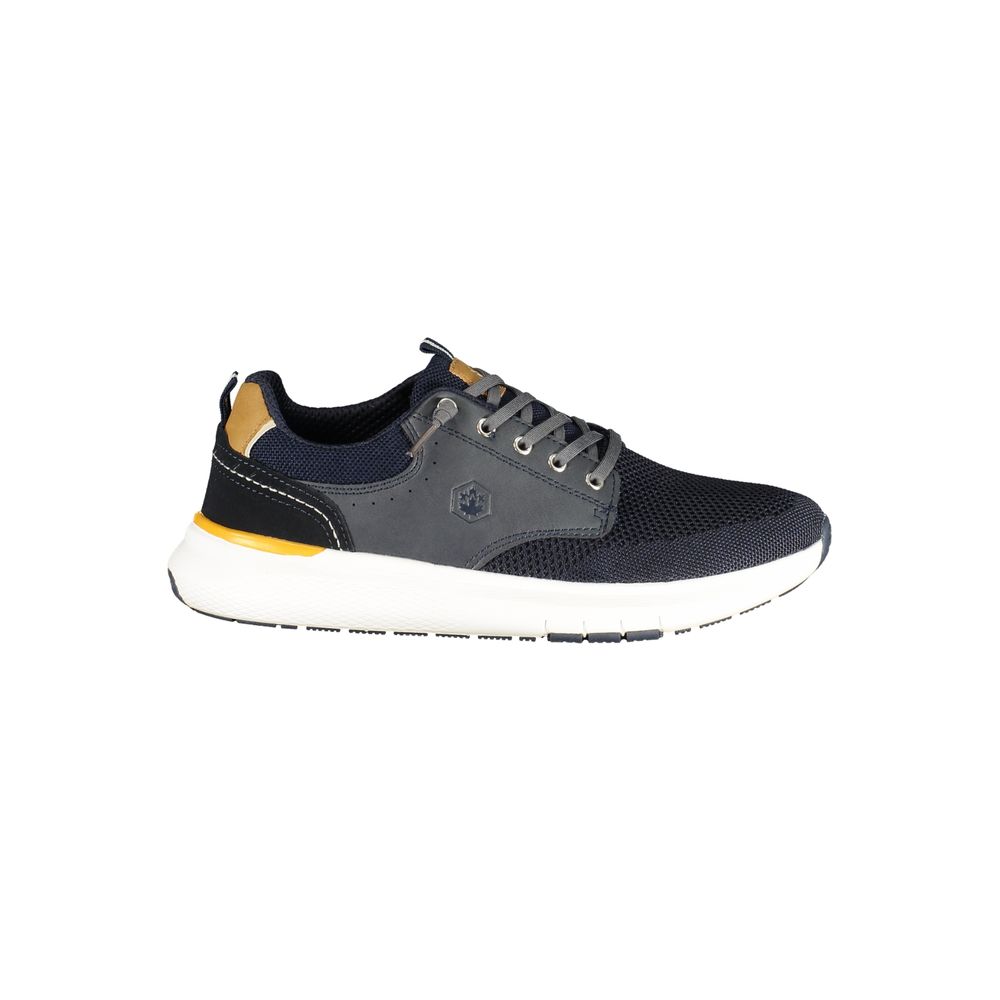 Athletic Sneakers by Lumberjack for men in polyester & polyurethane blue features an architectural silhouette, showcasing the premium athletic style of the Men's Athletic Polyester & Polyurethane Sneakers with an architectural finish.