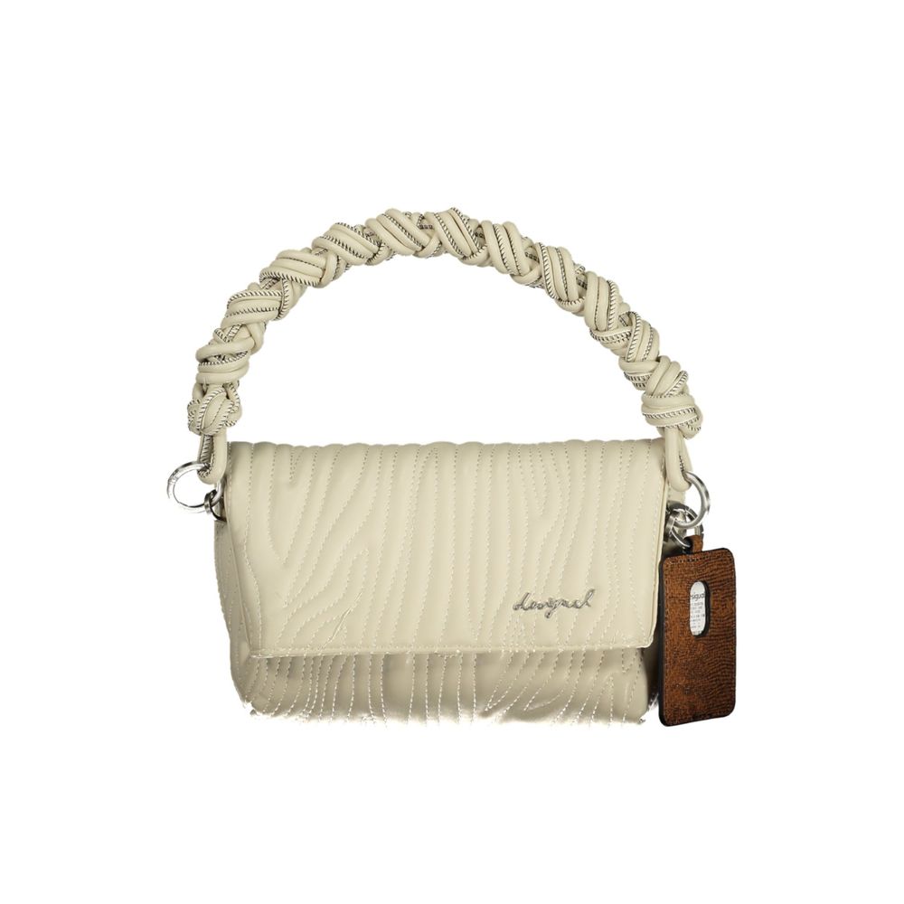 Handbag by Desigual for women in polyurethane white & signature presents a ornamental silhouette, showcasing a secure , ample , and versatile for a ornamental finish.