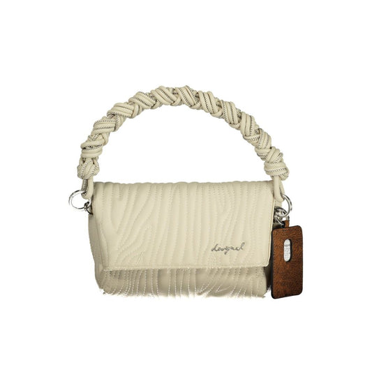 Handbag by Desigual for women in polyurethane white & signature presents a ornamental silhouette, showcasing a secure , ample , and versatile for a ornamental finish.