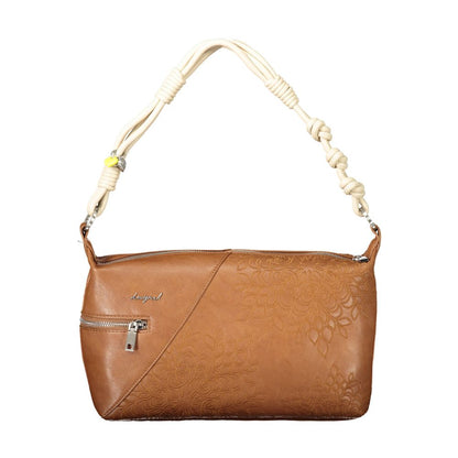Handbag by Desigual for women in polyurethane brown features a ornamental silhouette, showcasing a secure , ample , and ornamental for a sophisticated look.
