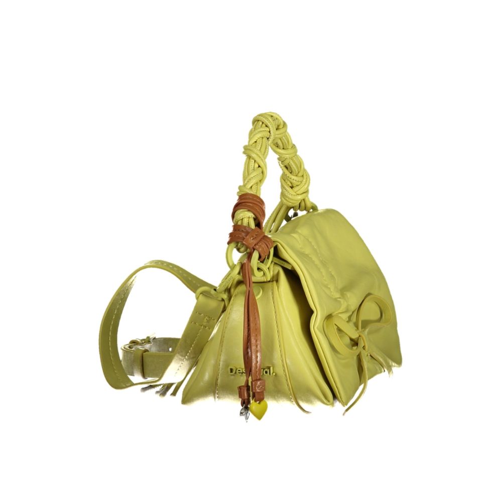 Handbag by Desigual for women in polyurethane yellow features a signature silhouette, showcasing a secure and signature with versatile for a sophisticated look.