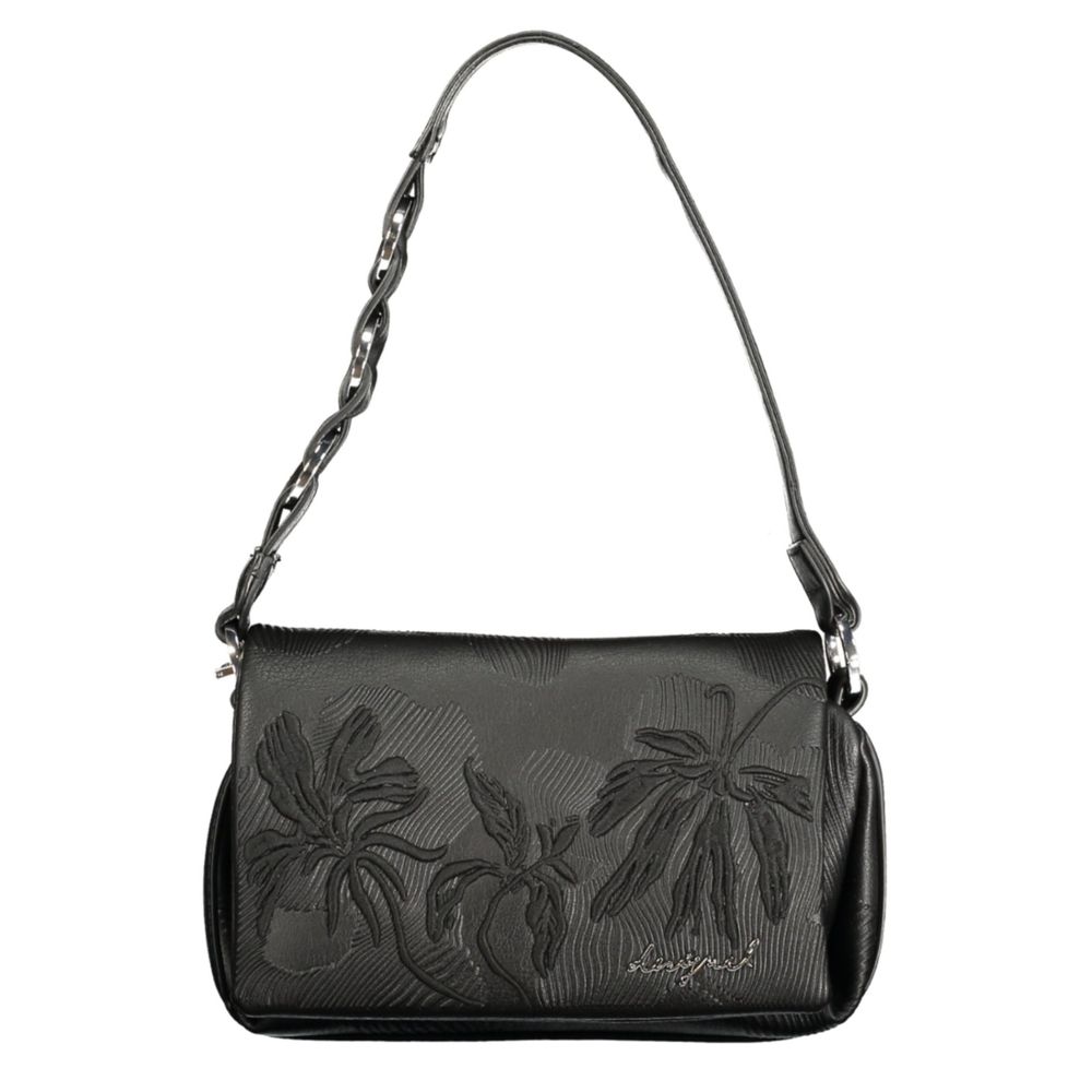 Handbag by Desigual for women in polyurethane black presents a ornamental silhouette, showcasing a secure , ample , and versatile for a ornamental finish.