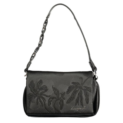 Handbag by Desigual for women in polyurethane black presents a ornamental silhouette, showcasing a secure , ample , and versatile for a ornamental finish.