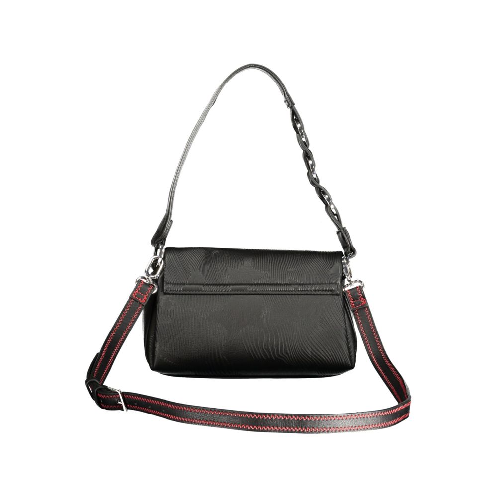 Handbag by Desigual for women in polyurethane black features a ornamental silhouette, showcasing a secure , ample , and ornamental for a sophisticated look.
