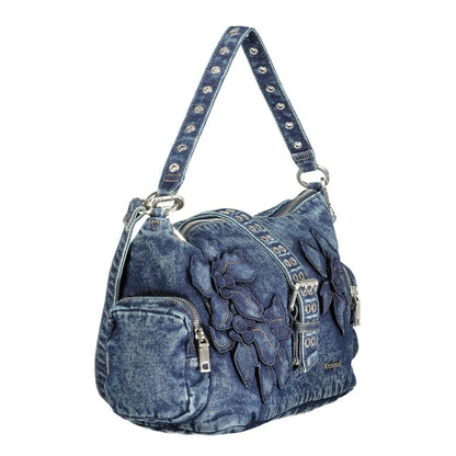 Handbag by Desigual for women in lyocell cotton blend blue features an refined silhouette, showcasing a secure , ample , and versatile for a sophisticated refined aesthetic.