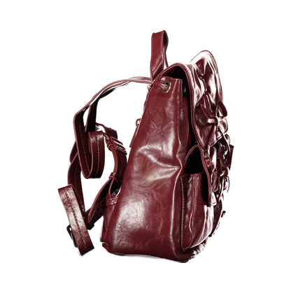 Backpack by Desigual for women in polyurethane leather purple features a refined silhouette, showcasing the Polyurethane Leather Backpack design with a secure , ample , and versatile backpack-strap.