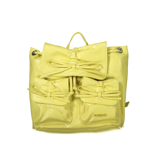 Backpack by Desigual for women in polyurethane yellow presents a stately City Polyurethane Backpack design, showcasing a secure with ample and versatile backpack-strap for a stately finish.