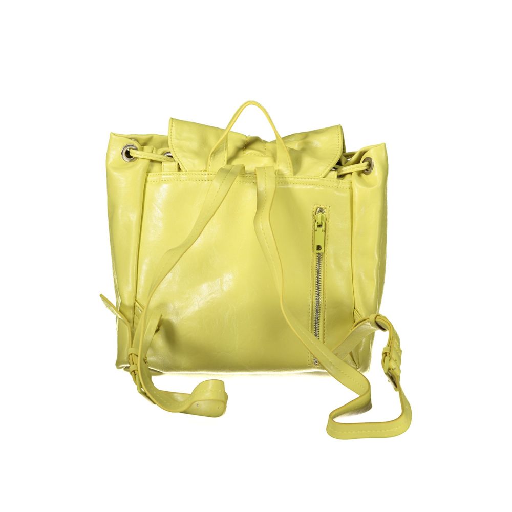 Backpack by Desigual for women in polyurethane yellow showcases an architectural City Polyurethane Backpack design, featuring a secure , ample , and architectural backpack-strap for a sophisticated look.