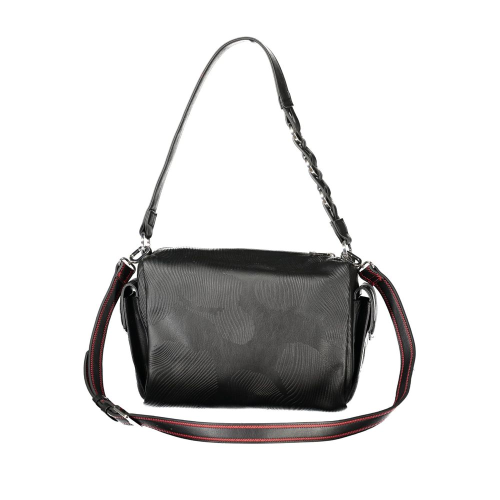 Handbag by Desigual for women in polyurethane black & signature presents a ornamental silhouette, showcasing a secure , ample , and versatile for a ornamental finish.