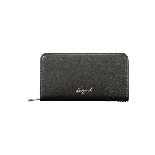 Cardholder Wallet by Desigual for women in polyethylene black & signature showcases a refined silhouette, artfully capturing the essence of the refined Sierra Fiona Polyethylene Cardholder Wallet design with functional card-organization coin-purse.