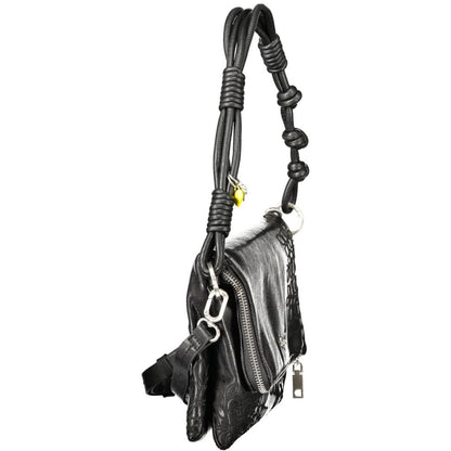 Handbag by Desigual for women in polyethylene black features a refined silhouette, showcasing a secure zipper & magnetic, organized external-pockets & internal-pockets, and versatile shoulder-strap, adjustable-strap & handle for a refined finish.