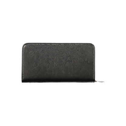 Cardholder Wallet by Desigual for women in polyethylene black & signature presents a refined silhouette, artfully capturing the essence of the Sierra Fiona Polyethylene Cardholder Wallet design with sophisticated card-organization coin-purse for a refined look.