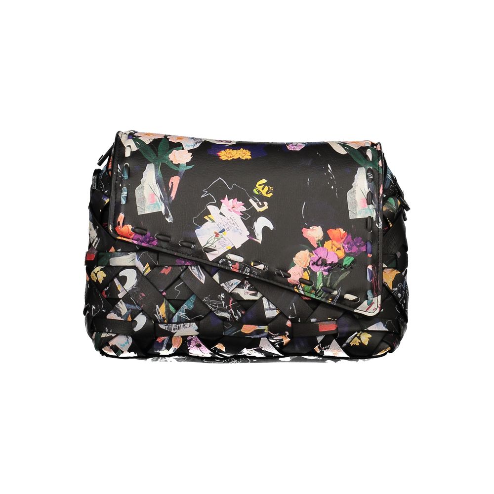 Mini Crossbody Handbag by Desigual for women in polyethylene black & print features a refined silhouette, showcasing a secure zipper & magnetic, organized internal-pockets & cardholder, and versatile crossbody-strap, shoulder-strap & adjustable-strap for a refined finish.