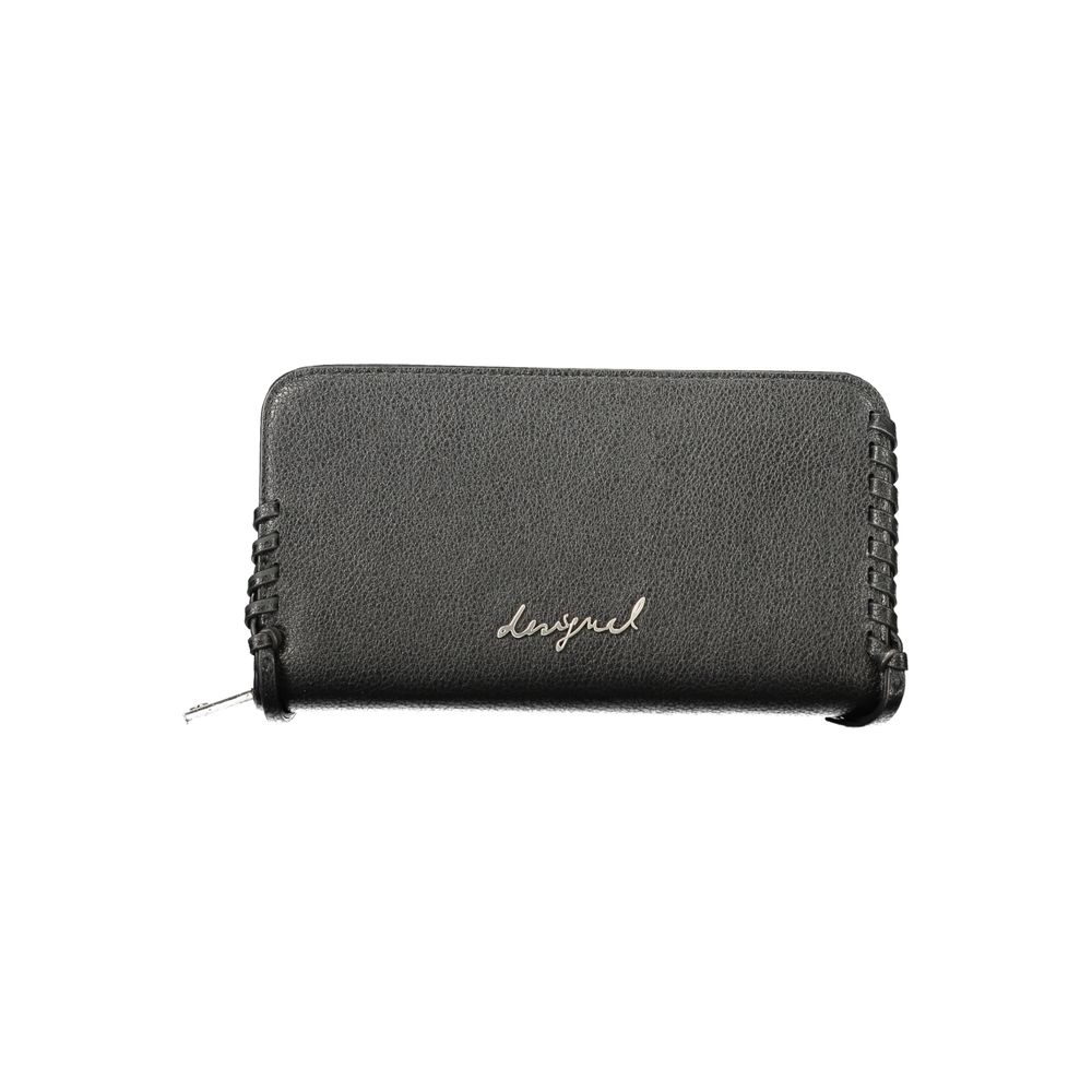 Cardholder Wallet by Desigual for women in polyethylene black presents a architectural silhouette from the Mone Torio Polyethylene Cardholder Wallet collection, showcasing architectural card-organization coin-purse for a architectural finish.