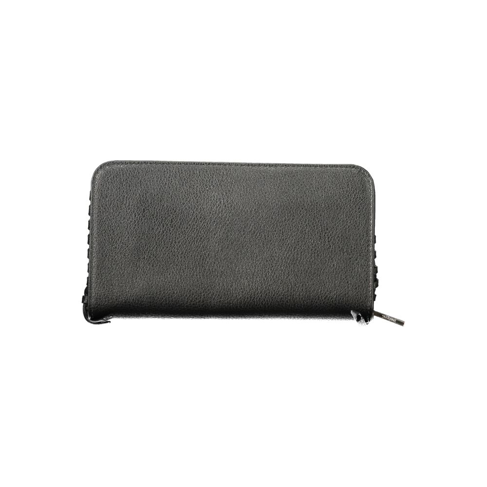 Cardholder Wallet by Desigual for women in polyethylene black presents a streamlined silhouette, showcasing the sophisticated design of the Mone Torio Polyethylene Cardholder Wallet collection with functional card-organization coin-purse.
