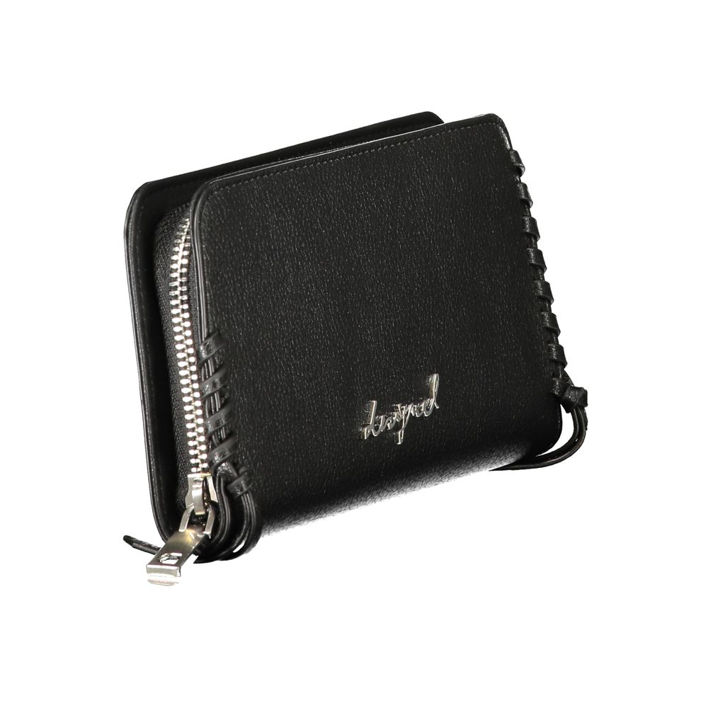 Cardholder Wallet by Desigual for women in polyethylene black presents a architectural silhouette from the Mone Torio Polyethylene Cardholder Wallet collection, showcasing architectural card-organization coin-purse for a architectural finish.