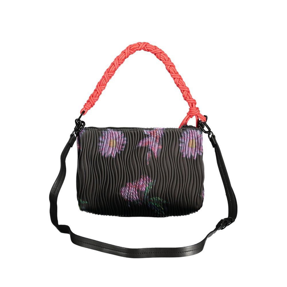 Handbag by Desigual for women in polyethylene black presents a ornamental silhouette, showcasing a secure zipper, ample internal-pockets, and versatile shoulder-strap, adjustable-strap & handle for a ornamental finish.