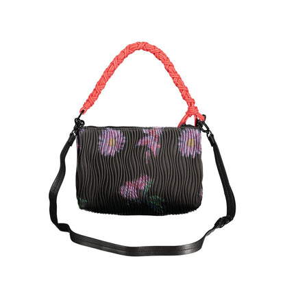 Handbag by Desigual for women in polyethylene black presents a ornamental silhouette, showcasing a secure zipper, ample internal-pockets, and versatile shoulder-strap, adjustable-strap & handle for a ornamental finish.