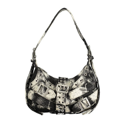 Mini Handbag by Desigual for women in cotton black & signature features a signature silhouette, showcasing a secure zipper & magnetic and signature internal-pockets with versatile adjustable-strap & handle for a sophisticated look.
